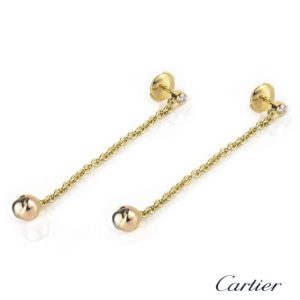 Cartier Three Colour Gold Trinity Diamond Earrings B&P B7008700
